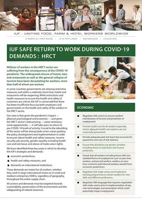 Featured image for - IUF Safe Return to Work during COVID-19 Demands: HRCT